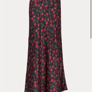 Realisation Par Joni black floral silk skirt size M
